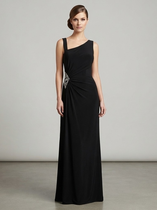 Cachet Dresses & Skirts - Women's Black Embellished Floor-Length Evening Gown By Cachet  Size 14